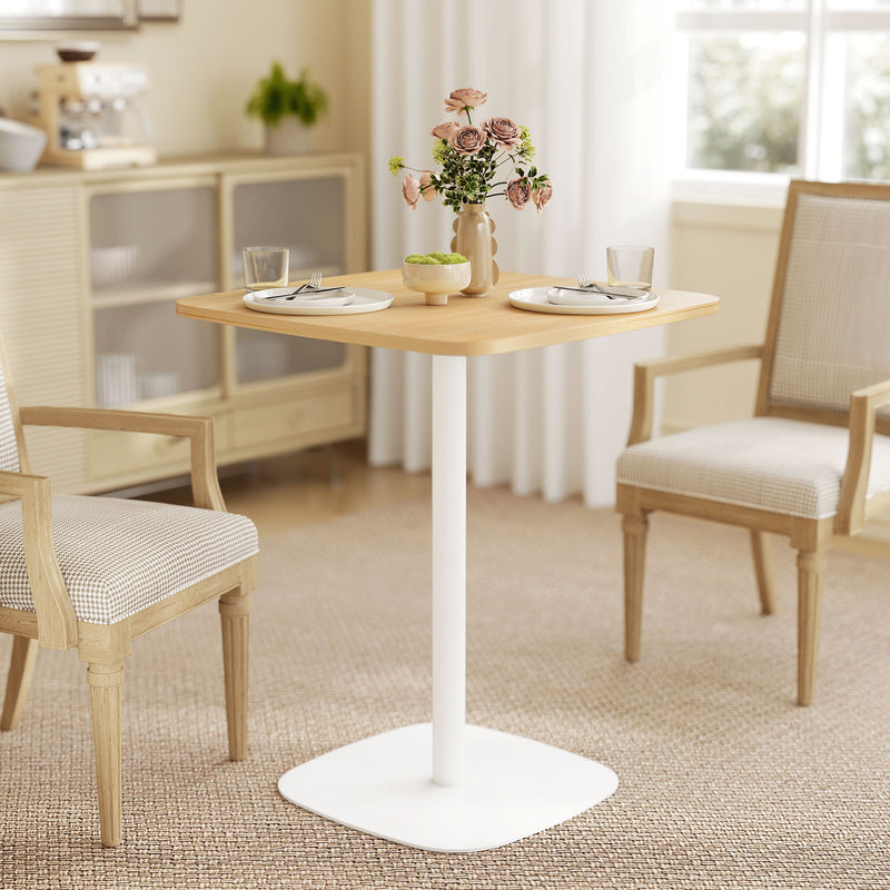 Compact Dining Table for Two Ideal for Small Kitchens Easy Clean Natural Wood White