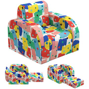 Foldable Toddler Snuggle Chair With Soft Sponge Filling For Bedroom Or Playroom Use, Multicoloured