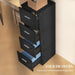 Black 4 Drawer Filing Cabinet With Lock Wood Effect by HOMCOM