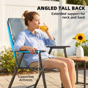 Folding Garden Chairs Set of 4 for Comfortable Outdoor Seating Light Grey Outsunny