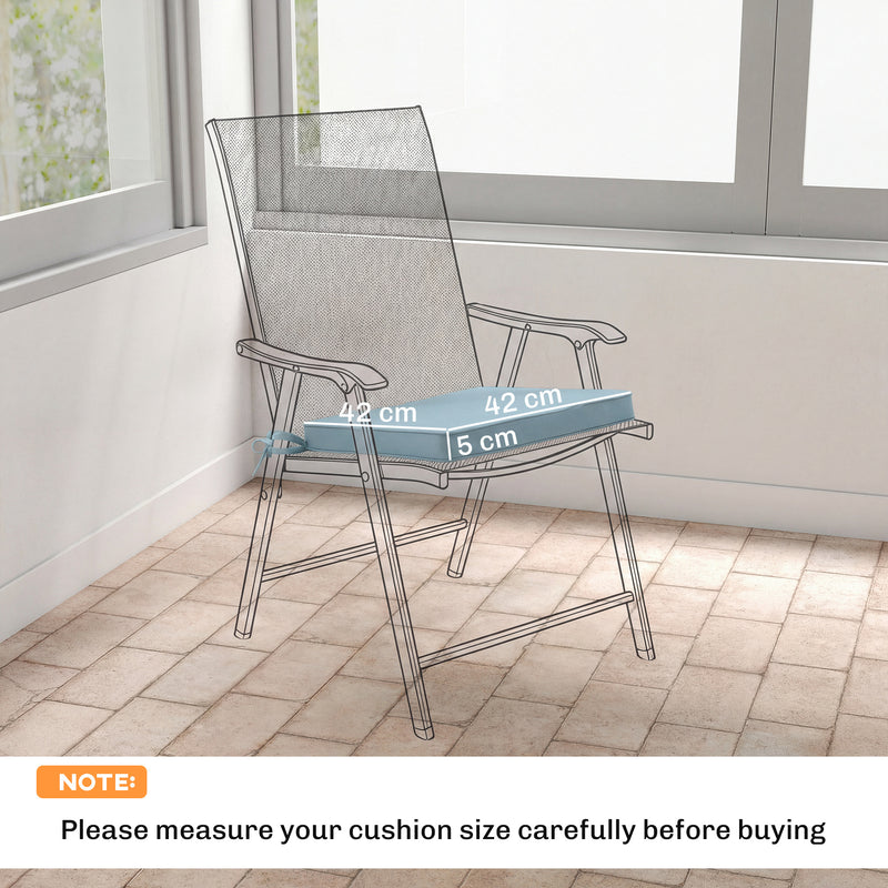 Set of 6 Padded Seat Cushions for Indoor or Outdoor Chairs with Removable Covers Light Grey Outsunny
