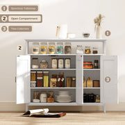 Kitchen Sideboard with Adjustable Shelves for Organised Storage White AOSOM
