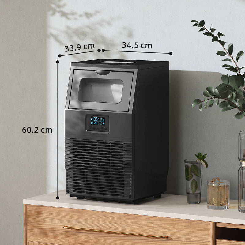 Commercial Ice Maker | 30kg Daily Output | Dual Water Supply | Black