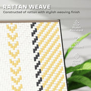 Outdoor Rattan Folding Chairs Set of 2 with 5 Position Backrest and Wide Armrests Orange by Outsunny