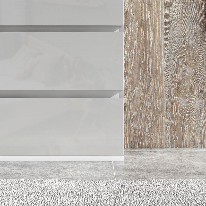 4 Drawer High Gloss Chest of Drawers Modern Bedroom Storage Unit with Sleek Finish White