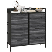 Rustic Black Chest of 6 Fabric Drawers for Bedroom and Living Room Storage by HOMCOM