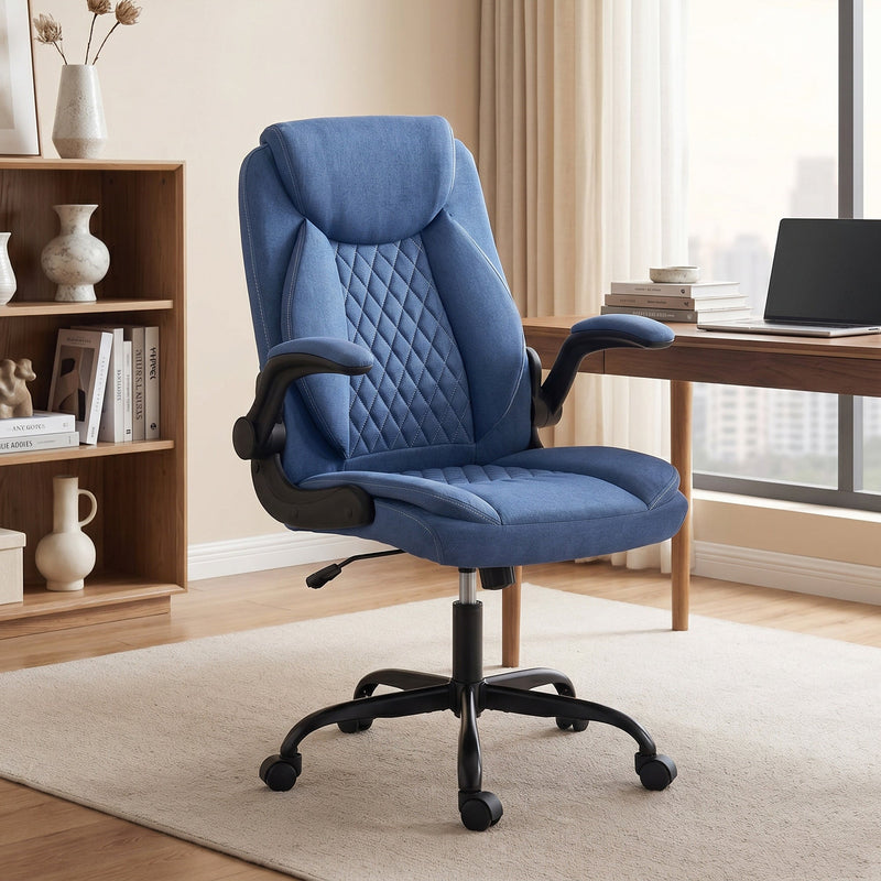 Office Chair with Flip Up Armrests for Space Saving Home Office Comfort