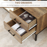 Light Industrial Style TV Stand Cabinet with Storage For 50" TVS Brown and Black by HOMCOM