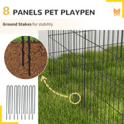 8 Panel Dog Playpen with Door for Indoor Outdoor Use 91cm High Ideal for Small Pets Black