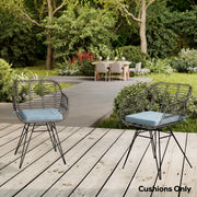 Set of 6 Padded Seat Cushions for Indoor or Outdoor Chairs with Removable Covers Light Grey Outsunny
