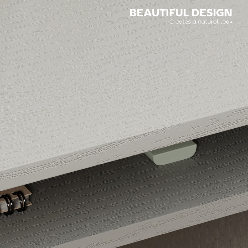 Compact Computer Desk With Storage Shelf For Home Office Or Study Room, Grey