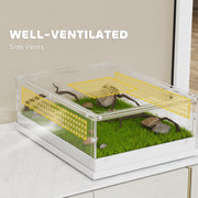 Acrylic Reptile Terrarium With Sliding Top Ventilated Lid for Snake or Gecko Clear AOSOM