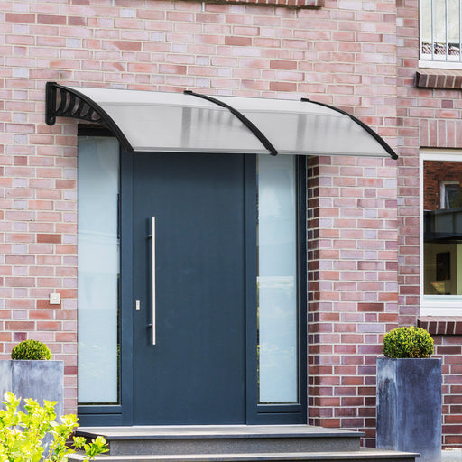 Clear Front Door Porch Canopy 200 x 96cm Outdoor Awning Rain Shelter for Windows and Porches by Outsunny