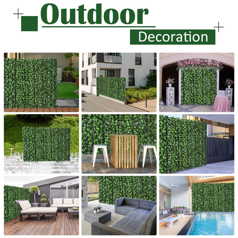 Artificial Leaf Privacy Fence Panel 3M x 1M for Garden or Balcony Decoration Green