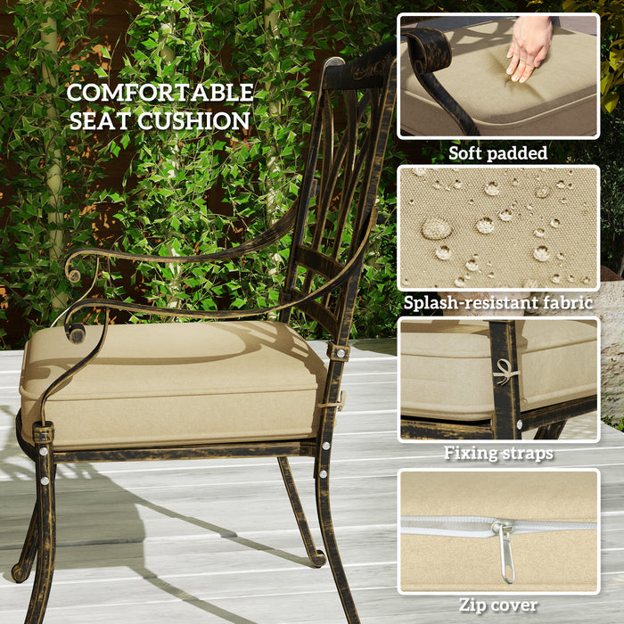 Nine Piece Cast Aluminium Garden Dining Set Bronze Finish by Outsunny