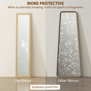 Full Length Leaning Wall Mirror 37 x 157 cm Ideal for Bedroom or Hallway Natural