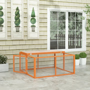 Foldable Wooden Rabbit Hutch for Indoor and Outdoor Use with Easy Access Orange AOSOM