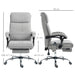 Light Grey Faux Leather Executive Heated Massaging Swivel Office Chair With Footrest by Vinsetto