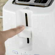 Fast Boil 17L Kettle and 2 Slice Toaster Set With Auto Shut Off and Browning Control White