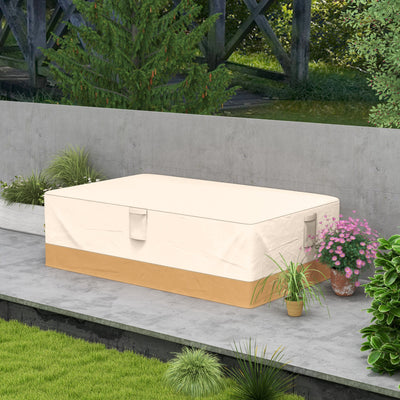 Outsunny Garden Furniture Covers Waterproof, 600D Oxford Outdoor Furniture Cover with 4 Air Vents, 275 x 208 x 78 cm, Beige AOSOM