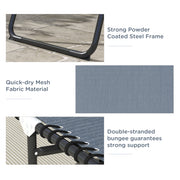 Grey Folding Sun Loungers Set of 2 with Adjustable Four Position Backrests for Garden