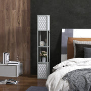 Floor Lamp with Shelves Dual Light Modern Tall Standing Lamp with Pull Chain Light, Grey by HOMCOM