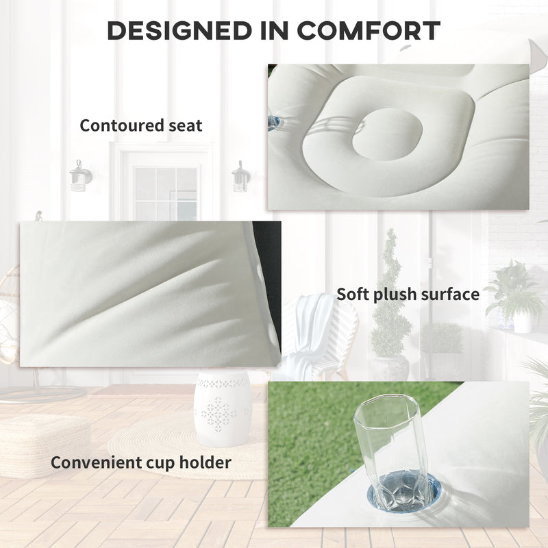 Inflatable Chair and Footstool Set for Easy Extra Seating Indoors or Outdoors Grey and Black