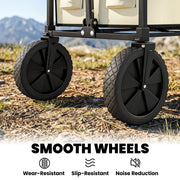 Folding Festival Trolley for Easy Transport of Camping Gear and Garden Tools Khaki Outsunny