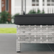 Extendable Elevated Rattan Dog Bed With Water Resistant Roof and Cushion Charcoal Grey by PawHut