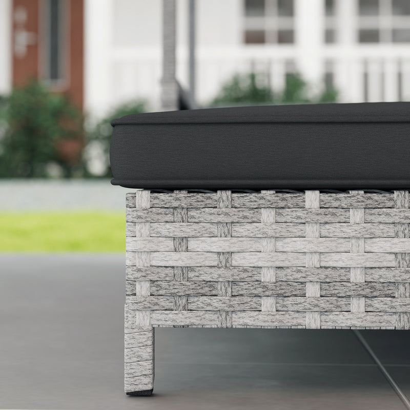 Extendable Elevated Rattan Dog Bed With Water Resistant Roof and Cushion Charcoal Grey by PawHut