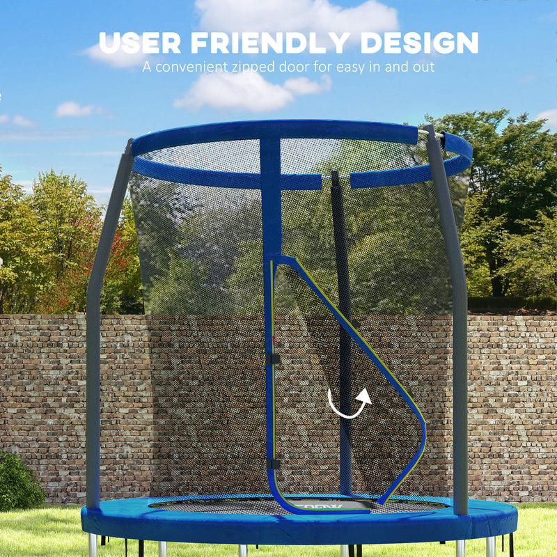 SPORTNOW 6ft Trampoline with Safety Enclosure Net, Steel Frame Outdoor Trampoline, with Edge, Safety Cover AOSOM