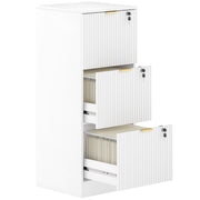 Filing Cabinet with Lockable Drawers and Printer Shelf for Home Office Organisation White AOSOM
