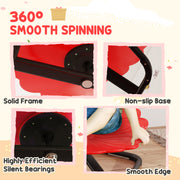 Flower Shaped Sensory Spinning Chair with Non Slip Base for Balance and Coordination Red AOSOM