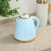3kW Rapid Boil Electric Kettle With Honeycomb Design Ideal For Quick Brewing, Light Blue