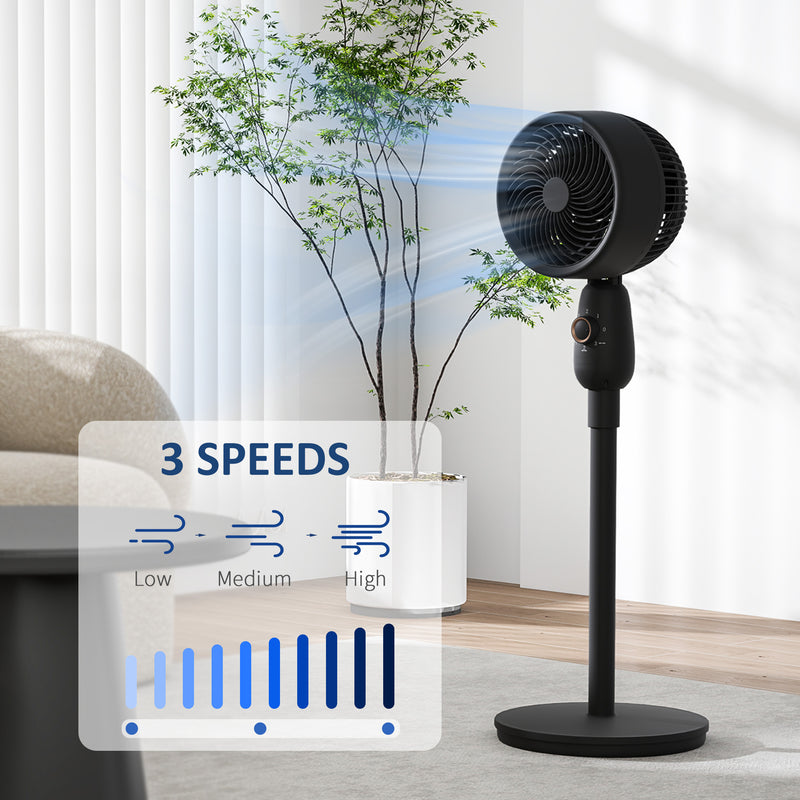 Powerful 12 Inch Pedestal Fan with 3 Speeds and Oscillating Function for Home and Office by HOMCOM