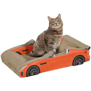2 in 1 Car Shaped Cat Scratching Board with Catnip for Play and Claw Care Grey