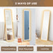 Full Length Mirror with Adjustable LED Light Oak Frame by HOMCOM