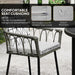 Grey 5 Piece Rattan Patio Dining Set With Cushions And Glass Tabletop By Outsunny