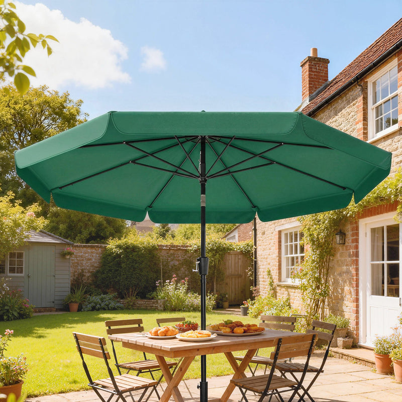 Patio Parasol with Adjustable Tilt for Sun Protection and Easy Use 3m Green AOSOM