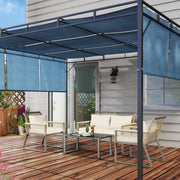 Grey 4 Seater Wicker Rope Garden Furniture Set with Glass Coffee Table by Outsunny