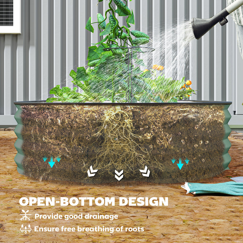 Set of Two Green Steel Garden Planters 181 x 93cm by Outsunny