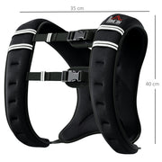 8kg Weighted Running Vest with Adjustable Straps and Reflective Strips for Training Black AOSOM