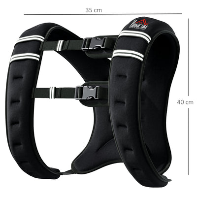8kg Weighted Running Vest with Adjustable Straps and Reflective Strips for Training Black AOSOM