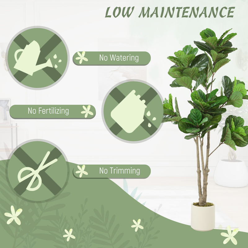 180cm Artificial Fiddle Leaf Fig Tree for Indoor and Outdoor Display Green