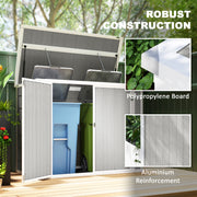 Light Grey Lockable Garden Storage Shed for Tools and Wheelie Bins with Openable Lid by Outsunny