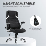 Linen Look Swivel Office Chair With Adjustable Height For Home Or Desk Use Black