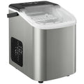 Portable Countertop Ice Maker | 12kg Daily | 2 Cube Sizes | Silver & Black Homcom