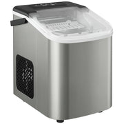 Portable Countertop Ice Maker | 12kg Daily | 2 Cube Sizes | Silver & Black Homcom