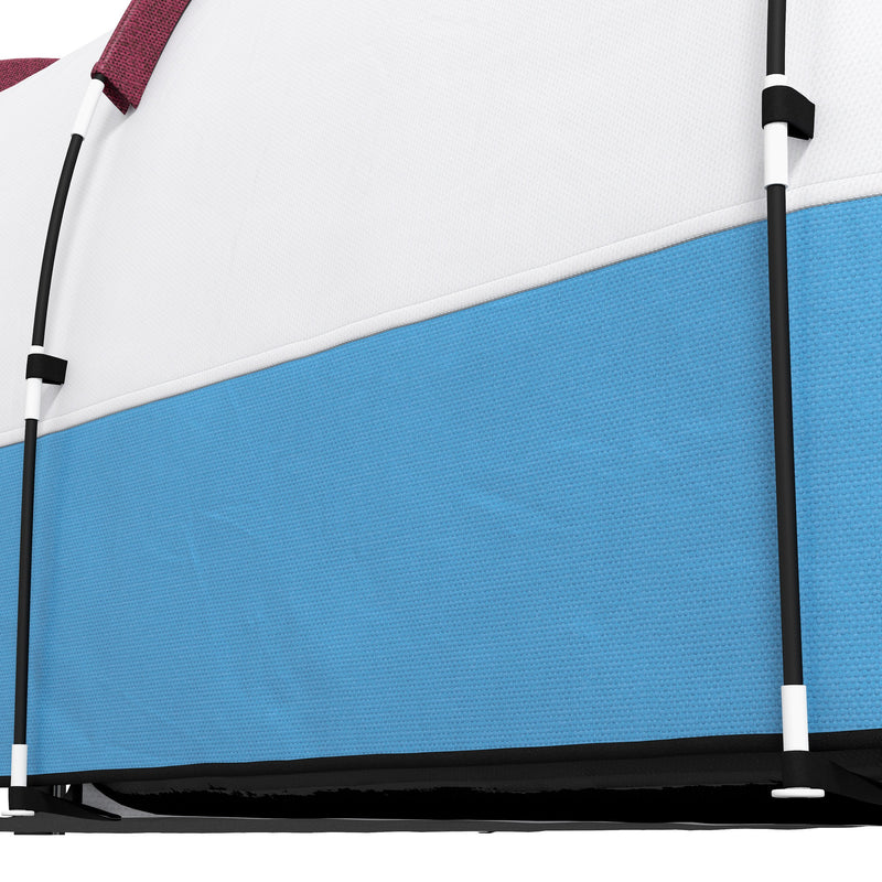 Three Person Two Room Camping Tent With Porch And Organised Storage Red