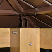 3m x 3m Hardtop Gazebo with Solid Wood Frame and Two Tier Roof for Garden by Outsunny